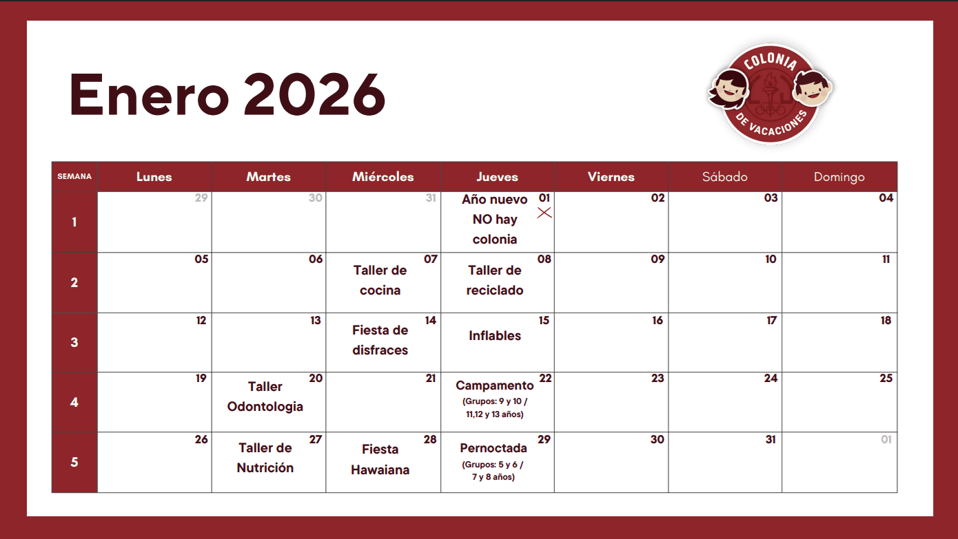 Cronograma Enero 2026